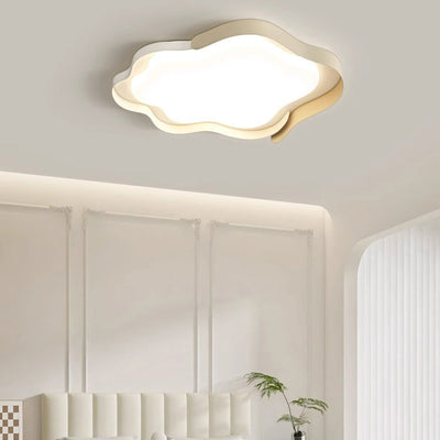 Plafonnier LED en forme de vague en fer PE de simplicité moderne pour salon 