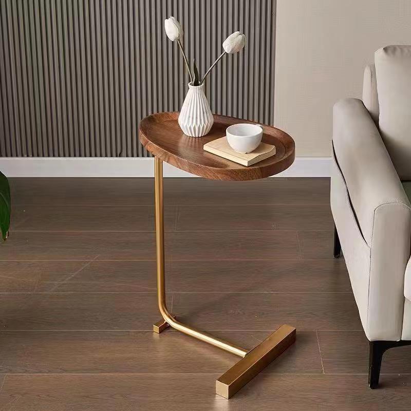Modern Minimalist Water Drops Oval Medium-Density Fiberboard Iron End Table For Living Room
