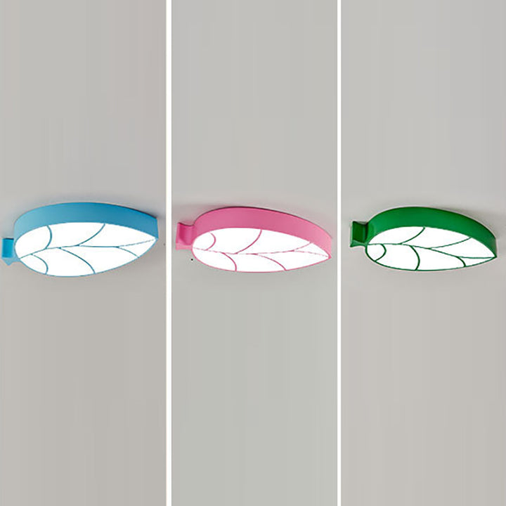Luz de techo LED empotrada elíptica de metal acrílico con follaje de simplicidad moderna para dormitorio infantil 