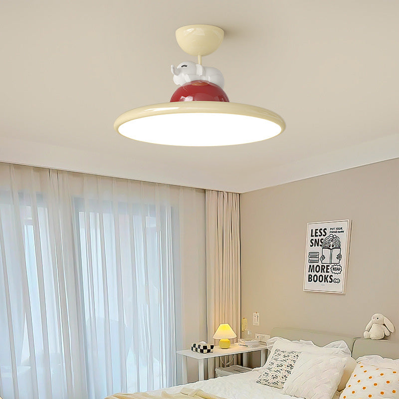 Zeitgenössische kreative Cartoon Panda Elefant Eisen Acryl LED Semi-Flush Mount Deckenleuchte für Schlafzimmer 