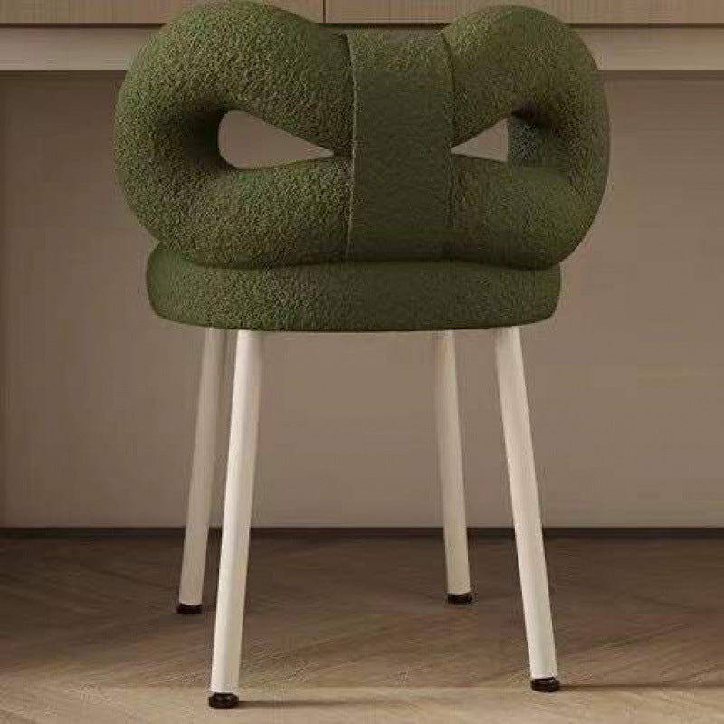 Tabouret de coiffeuse rond en laine d&