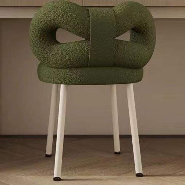 Tabouret de coiffeuse rond en laine d&