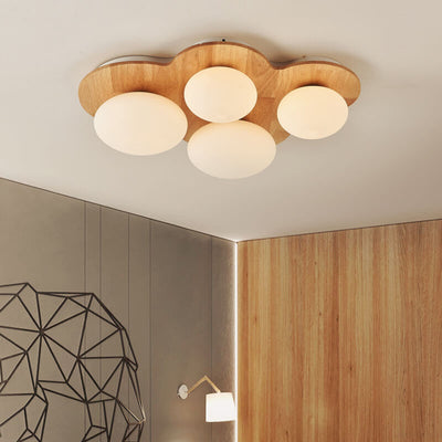 Scandinavian Modern Cloud Log Glass 4/5/8 Light Flush Mount Ceiling Light