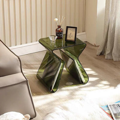 Table d'appoint en PMMA incurvé irrégulier de simplicité moderne pour chambre 
