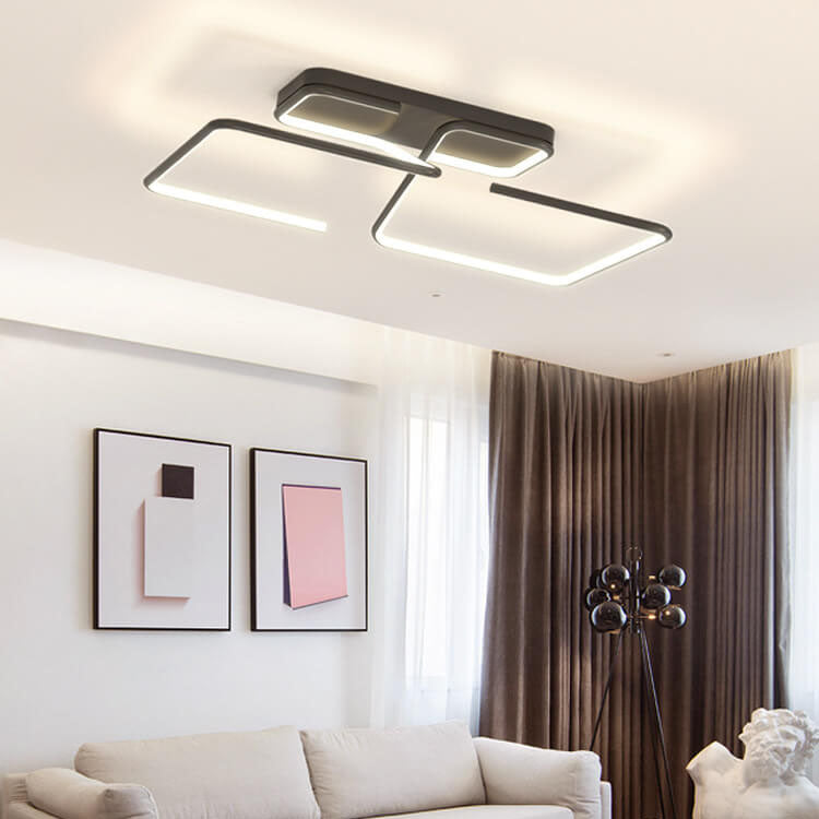 Moderne minimalistische Linien rechteckige Eisen-Acryl-LED-Deckenleuchte 
