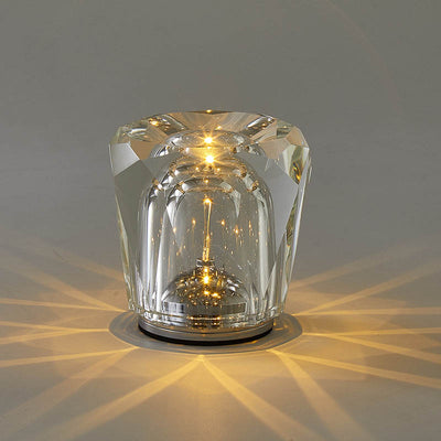 Contemporary Creative Cylinder Crystal LED Table Lamp For Bedroom