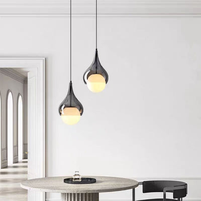 Zeitgenössische nordische Wassertropfen eingelegte Glaskugel Schatten 1-Licht Pendelleuchte für Wohnzimmer 