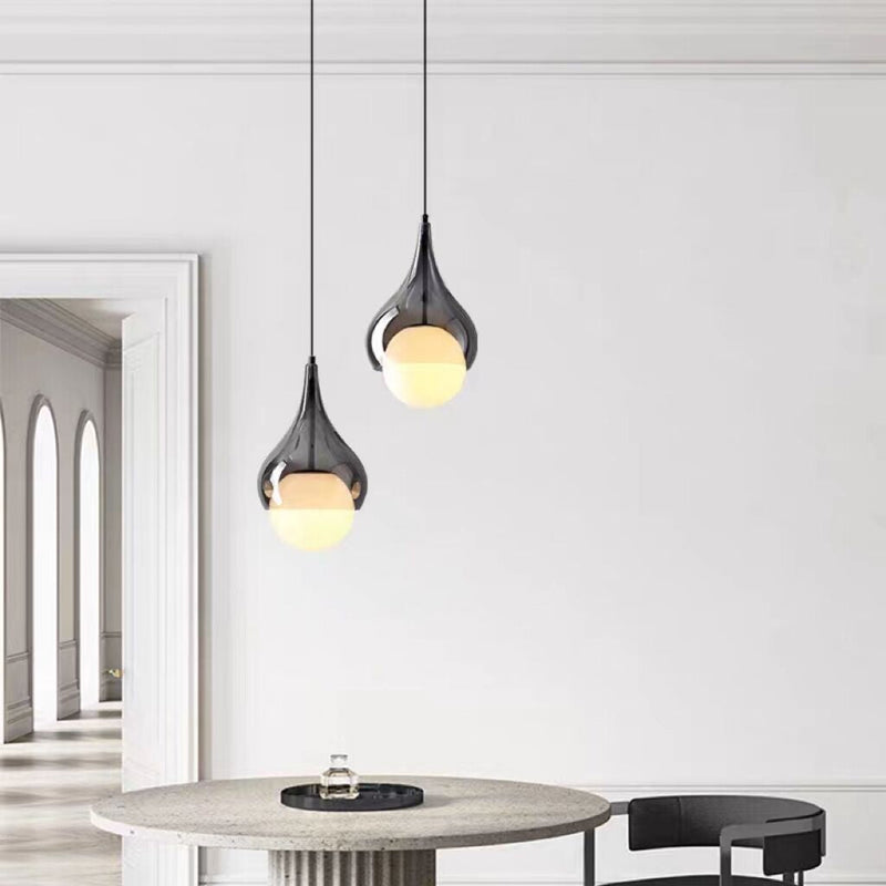 Zeitgenössische nordische Wassertropfen eingelegte Glaskugel Schatten 1-Licht Pendelleuchte für Wohnzimmer 