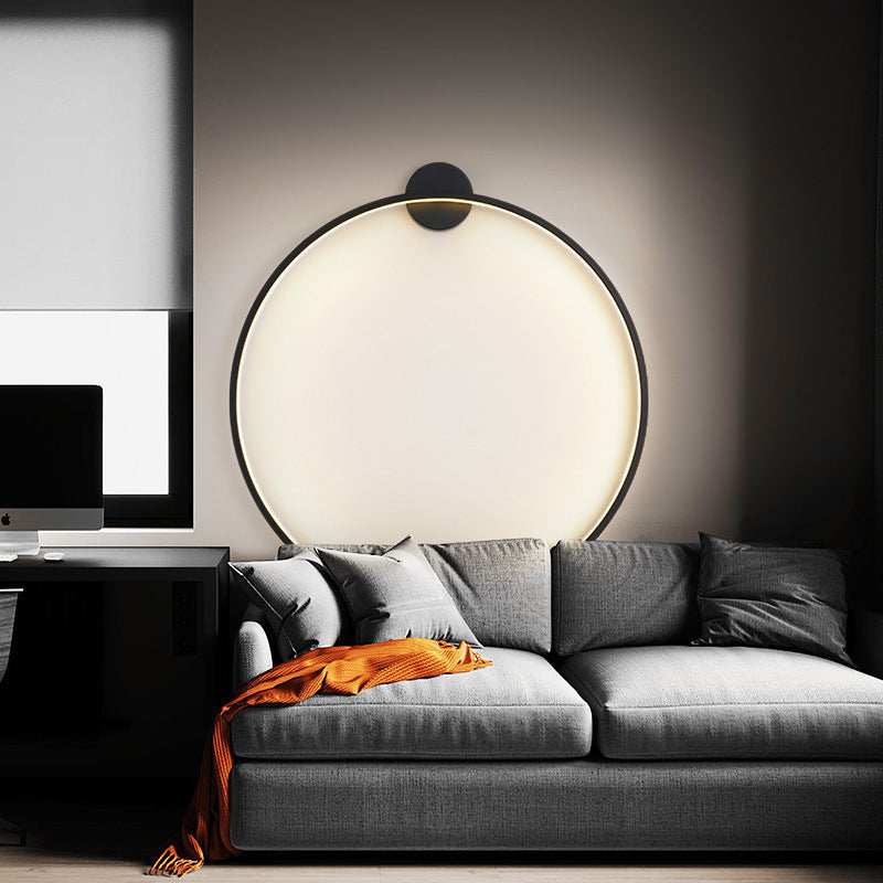 مصباح حائط LED دائري من الألومنيوم والأكريليك بتصميم حديث وبسيط لغرفة النوم 