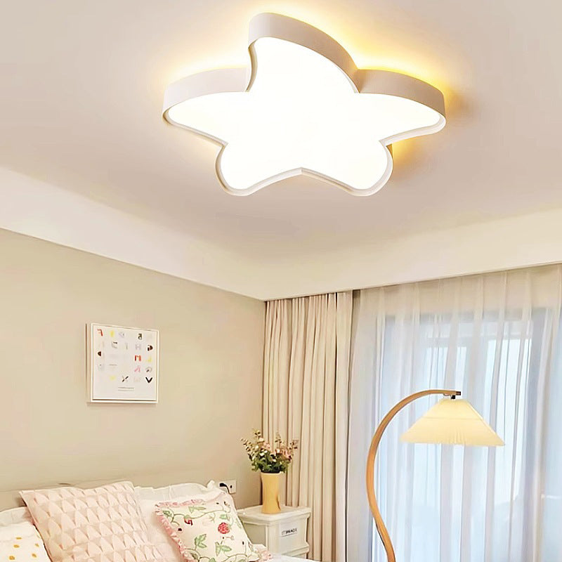 Modern Simplicity Iron Acrylic Star Shade LED Flush Mount Ceiling Light For Living Room