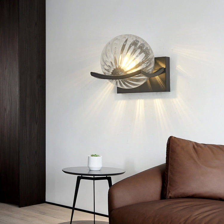Moderne Einfachheit Eisen Wasser Muster Glas Ball Schatten 1-Licht Wand Leuchte Lampe Für Schlafzimmer 