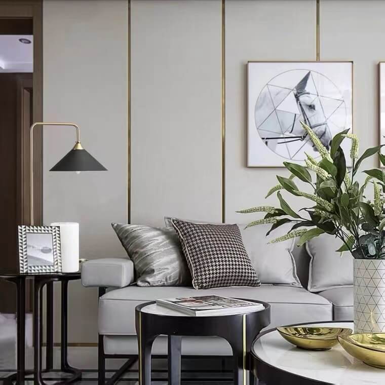 Lámpara de Mesa de 1 Luz de Columna Minimalista Moderna de Mármol y Hierro 