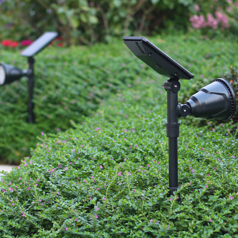 Projecteur LED Solaire Étanche en ABS Industriel Contemporain pour Pelouse avec Piquet pour Patio Extérieur 
