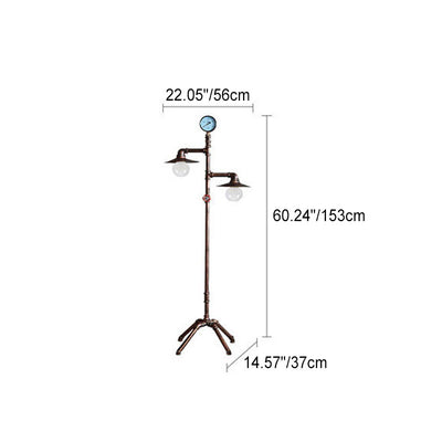 Minimalistische 1-flammige Stehlampe mit gefaltetem Schirm aus Stoff 