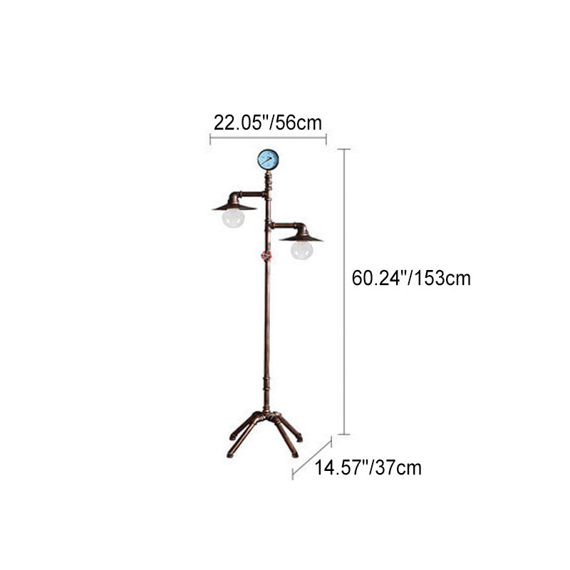 Minimalistische 1-flammige Stehlampe mit gefaltetem Schirm aus Stoff 