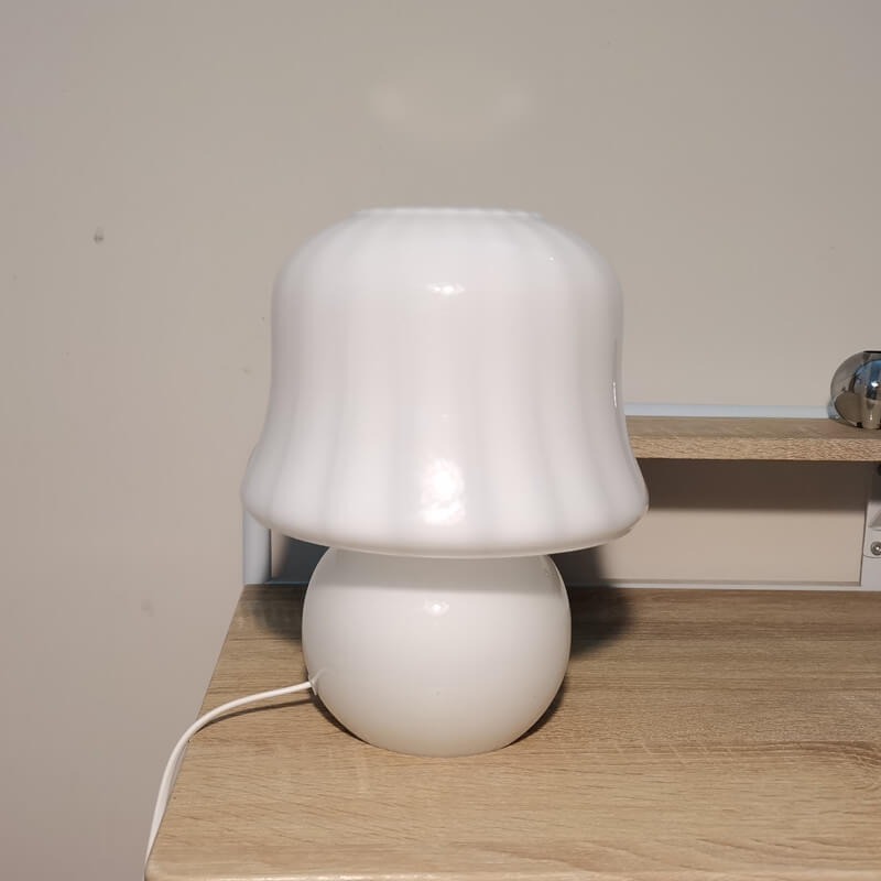 Modern Creative Solid Color Mushroom Design Glass 1-Light Table Lamp