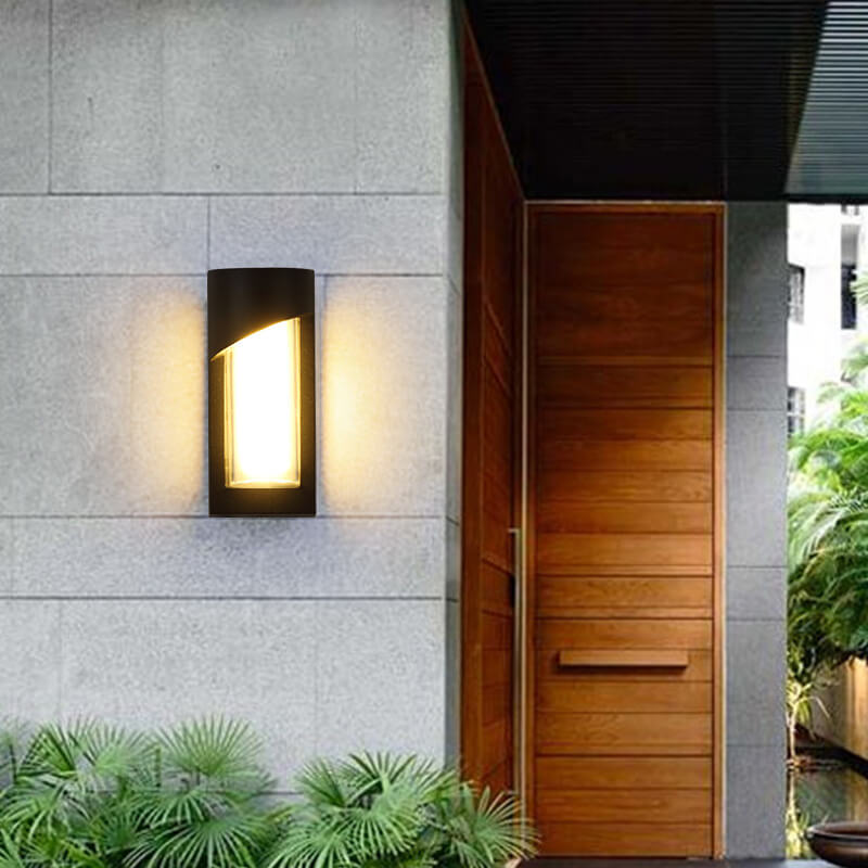 Modern Outdoor Semi-Cylindrical Line Design Aluminum LED Wall Sconce Lamp