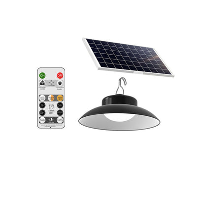 Luz colgante LED de disco semicircular impermeable solar retro contemporáneo de ABS para jardín 