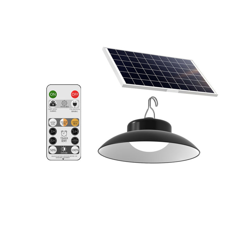 Luz colgante LED de disco semicircular impermeable solar retro contemporáneo de ABS para jardín 