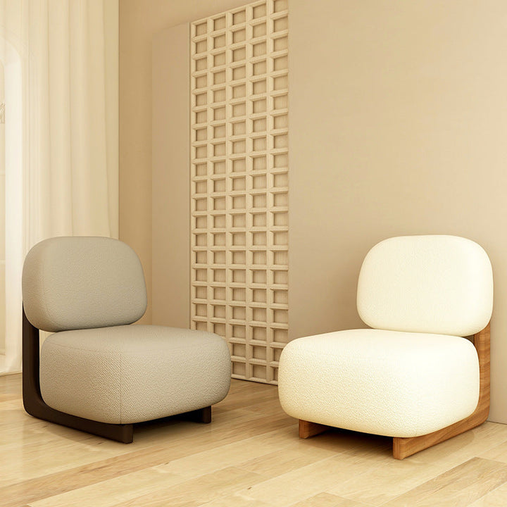 Contemporary Nordic Square Rectangular Fabric Pine Accent Chair Backrest For Living Room