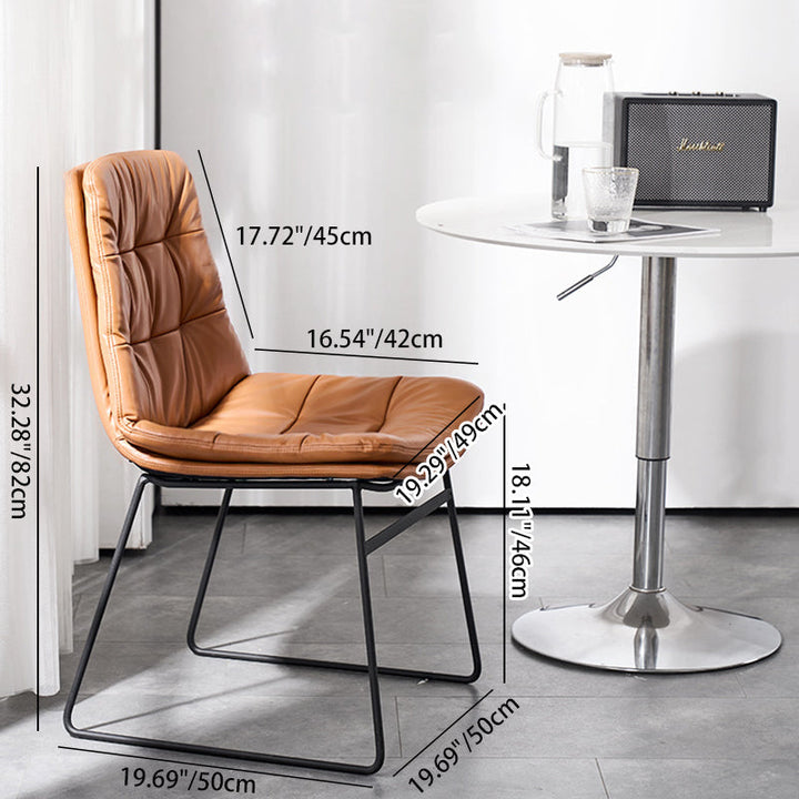 Zeitgenössischer skandinavischer quadratischer Esszimmerstuhl aus Eisen mit Kunstlederpolsterung, ohne Armlehnen, für das Esszimmer 
