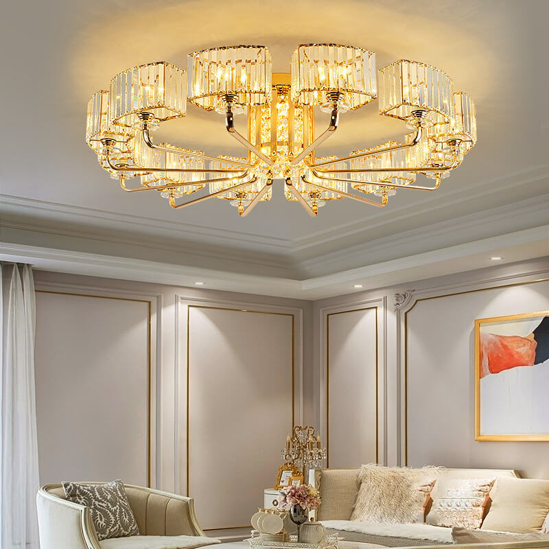 Modern Light Luxury Crystal 6/8/10/12- Light Flush Mount Ceiling Light