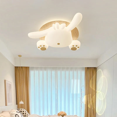 Zeitgenössische kreative Bär Eisen Kunststoff LED Semi-Flush Mount Deckenleuchte für Wohnzimmer 