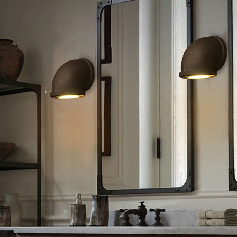 Zeitgenössische industrielle Röhreneisen LED Wandleuchte Lampe für Wohnzimmer