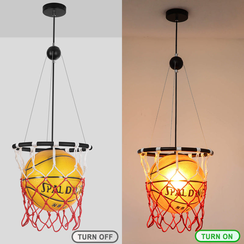 Moderne kreative Basketball Eisen Glas Mesh Seil 1-Licht Pendelleuchte 