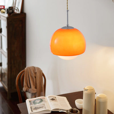 Moderne minimalistische runde Kugel Glas Eisen 1-Licht Pendelleuchte für Wohnzimmer 