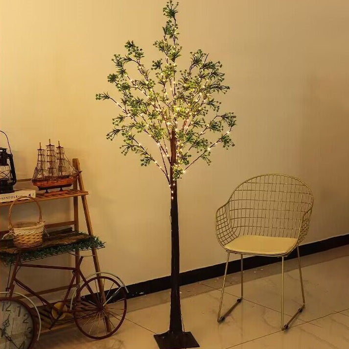 Modern Art Deco Waterproof Copper PP Tree USB LED Standing Floor Lamp For Bedroom