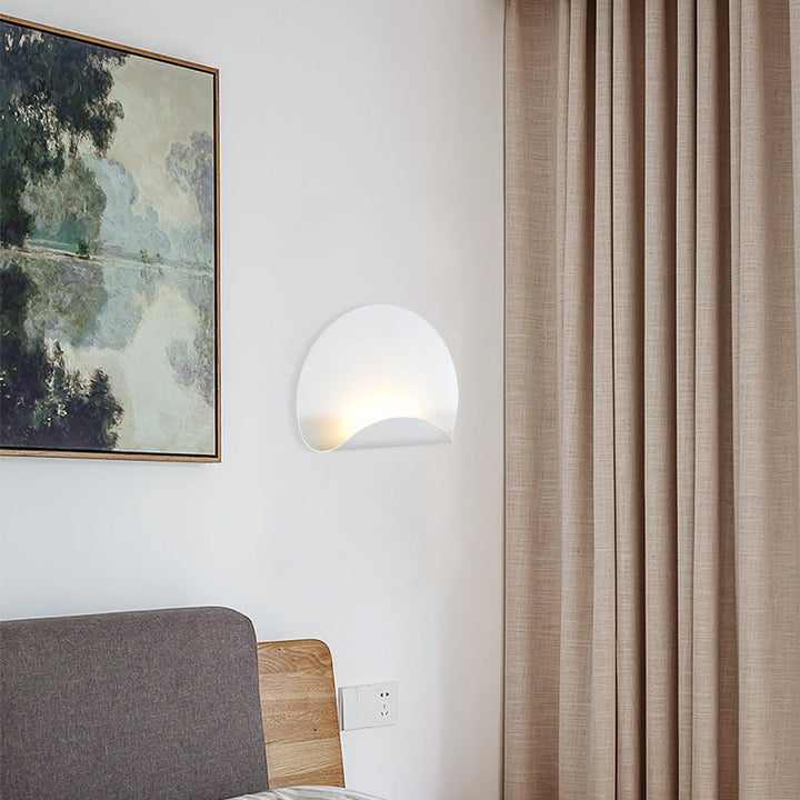 Applique murale LED en fer pliable en demi-cercle scandinave contemporain pour salon 