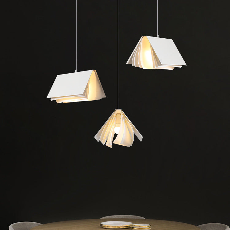 Contemporary Creative Book Shape Iron 1-Light Pendant Light For Living Room