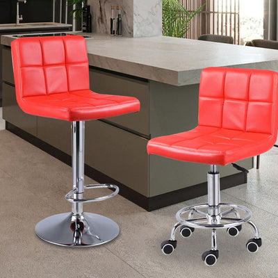 Tabouret de bar pivotant réglable en cuir carré simplicité contemporaine avec dossier et repose-pieds pour salle à manger 