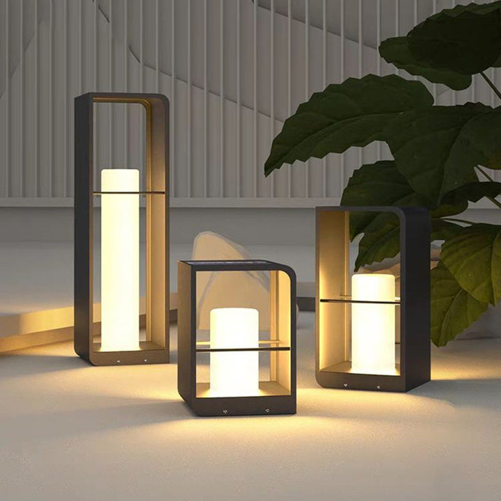 Éclairage paysager LED cubique en acrylique en acier inoxydable solaire étanche minimaliste moderne pour jardin 