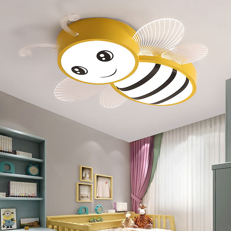 Plafonnier LED en fer et acrylique avec abeille Art Déco moderne pour salon 
