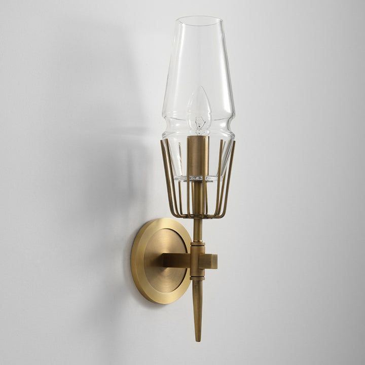 Zeitgenössische Retro Eisen Glas Zylinder 1/2 Licht Wand Leuchte Lampe Für Flur 