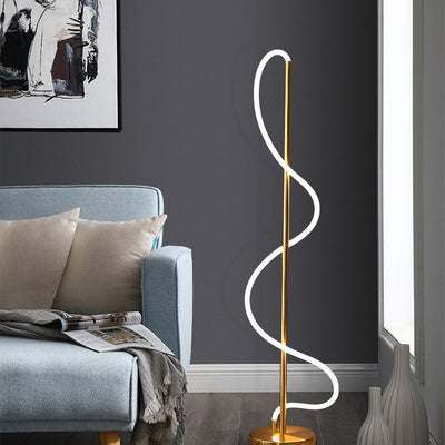 Moderne minimalistische Linie Eisen Silikon LED Stehlampe für Wohnzimmer 