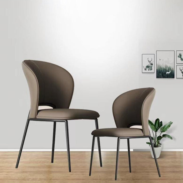 Moderner minimalistischer Mikrofasermikrofaser-Leder-Kohlenstoffstahl quadratischer gebogener Esszimmerstuhl Rückenlehne für Esszimmer 