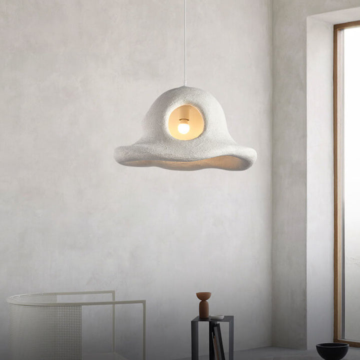 Moderner minimalistischer Wabi-Sabi-Stil Harz Hut 1-Licht Pendelleuchte 