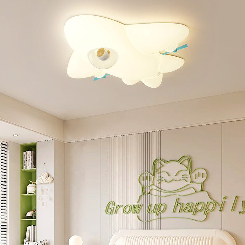 Lustre de plafond pour enfants avec avion en dessin animé créatif contemporain LED pour salon 