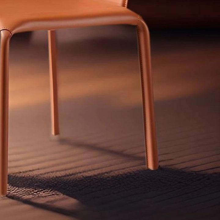 Silla de comedor contemporánea de lujo cuadrada con respaldo, en cuero de microfibra, metal y estructura de madera contrachapada, para comedor 