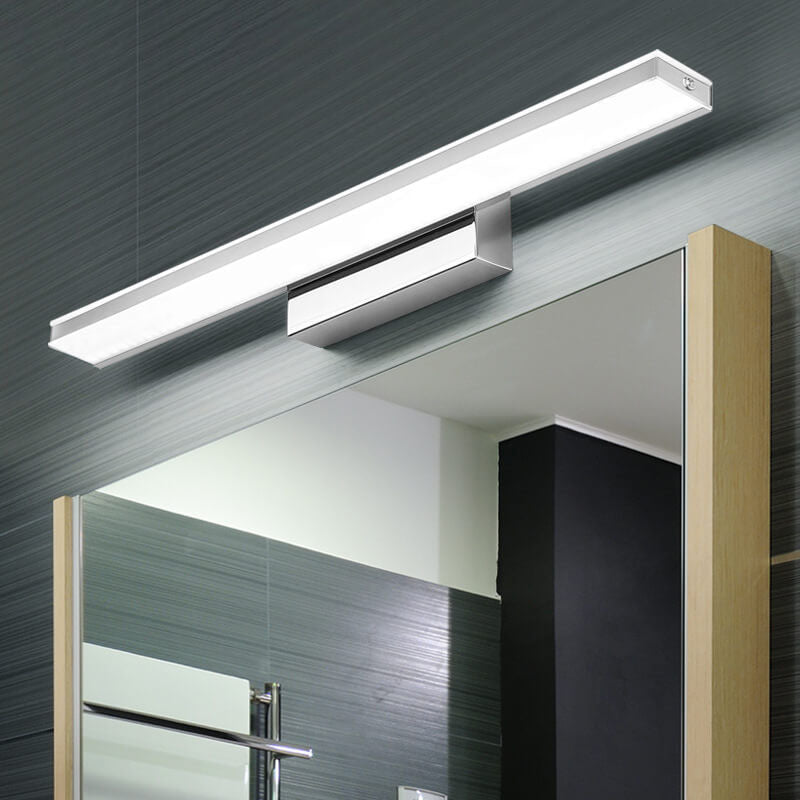 Modern Minimalist Rectangular Column Stainless Steel Anti-Fog Vanity Light LED Wall Sconce Lamp For Bathroom &amp; Living Room