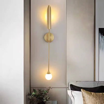 Modern Luxury Gold Iron Lampshade Cylinder 1/2-Light Wall Sconce Lamp