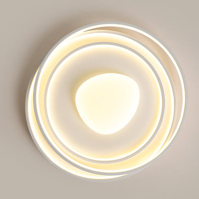 Moderne minimalistische runde Eisen Acryl LED Unterputz Deckenleuchte für Wohnzimmer 