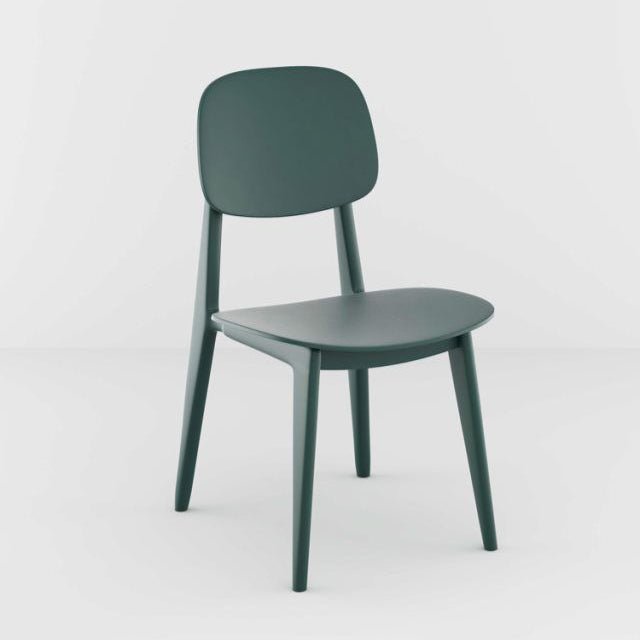 Chaise de salle à manger carrée en plastique macaron scandinave contemporaine avec dossier pour salle à manger 