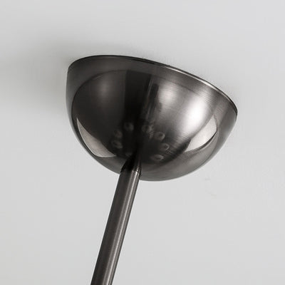 Moderner Mid-Century Persimmon Glasschirm Hardware 6/8-Licht Kronleuchter für Wohnzimmer 