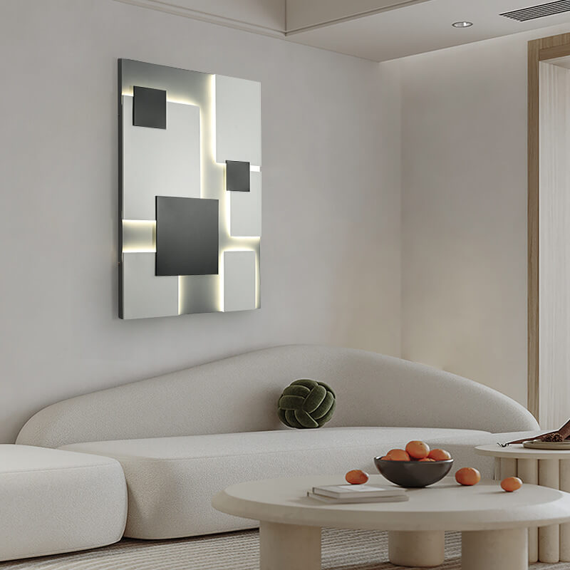 Modern Minimalist Square Geometric Block LED Wall Sconce Lamp