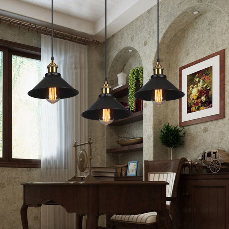 Zeitgenössische industrielle Eisen Topf Deckel Form Glas 1-Licht Pendelleuchte für Esszimmer 