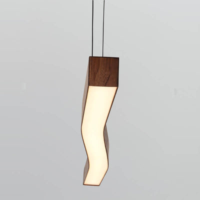 Japanese Wabi-Sabi Corrugated Wood Grain LED Island Light Pendant Light
